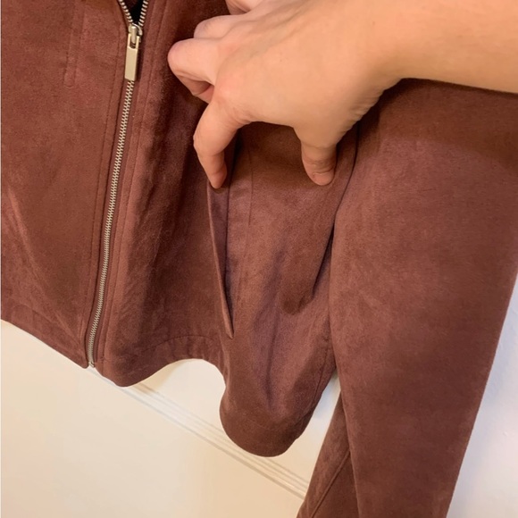 Lauren Conrad Dusty Rose Faux Suede Moto Jacket - 2X - Picture 3 of 5